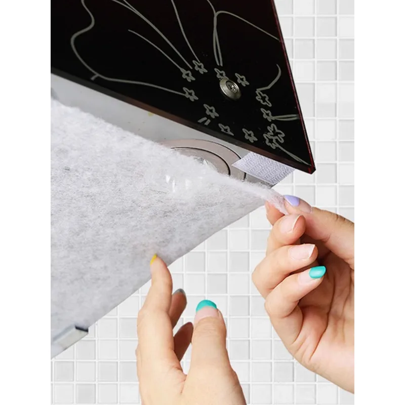 

Range hood, oil-absorbing paper