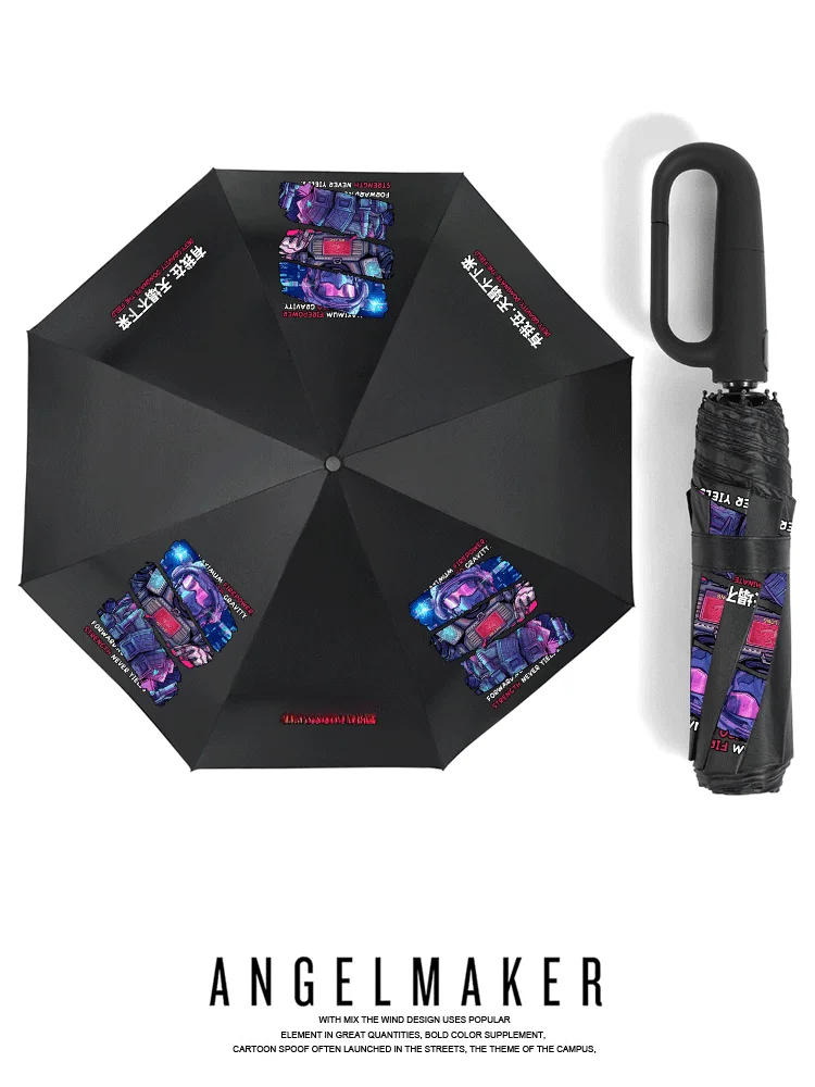デルタオペレーション-メンズ自動日傘-雨傘-ブラックグルー-サニーレイン-両用-ユース-スーペリア-オブジェクト-漫画-アニメ-周囲環境