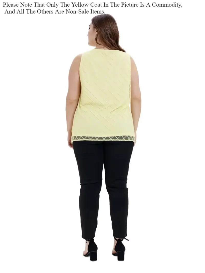 Plus Size Women\'s Lace Vest Loose and Casual Knitted Top for Plump Sisters