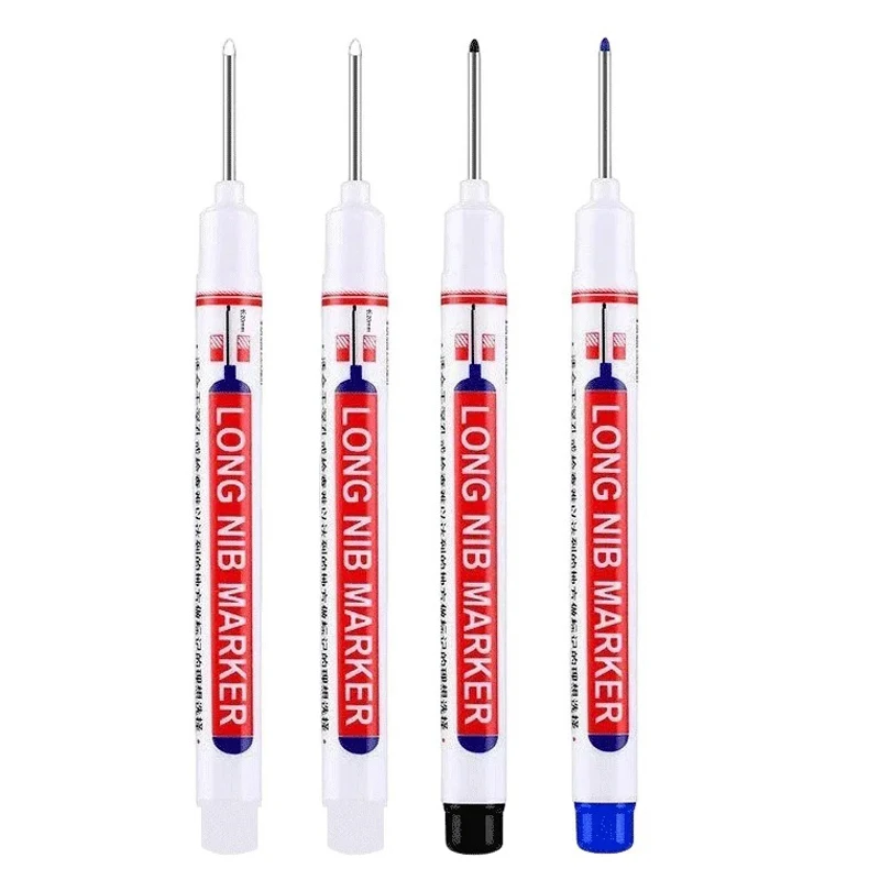 4 stks/set 20mm Diep Gat Lange Nib Hoofd Markers Voor Metalen Perforeren Pen Waterdichte Badkamer Houtbewerking Decoratie Multifunctioneel
