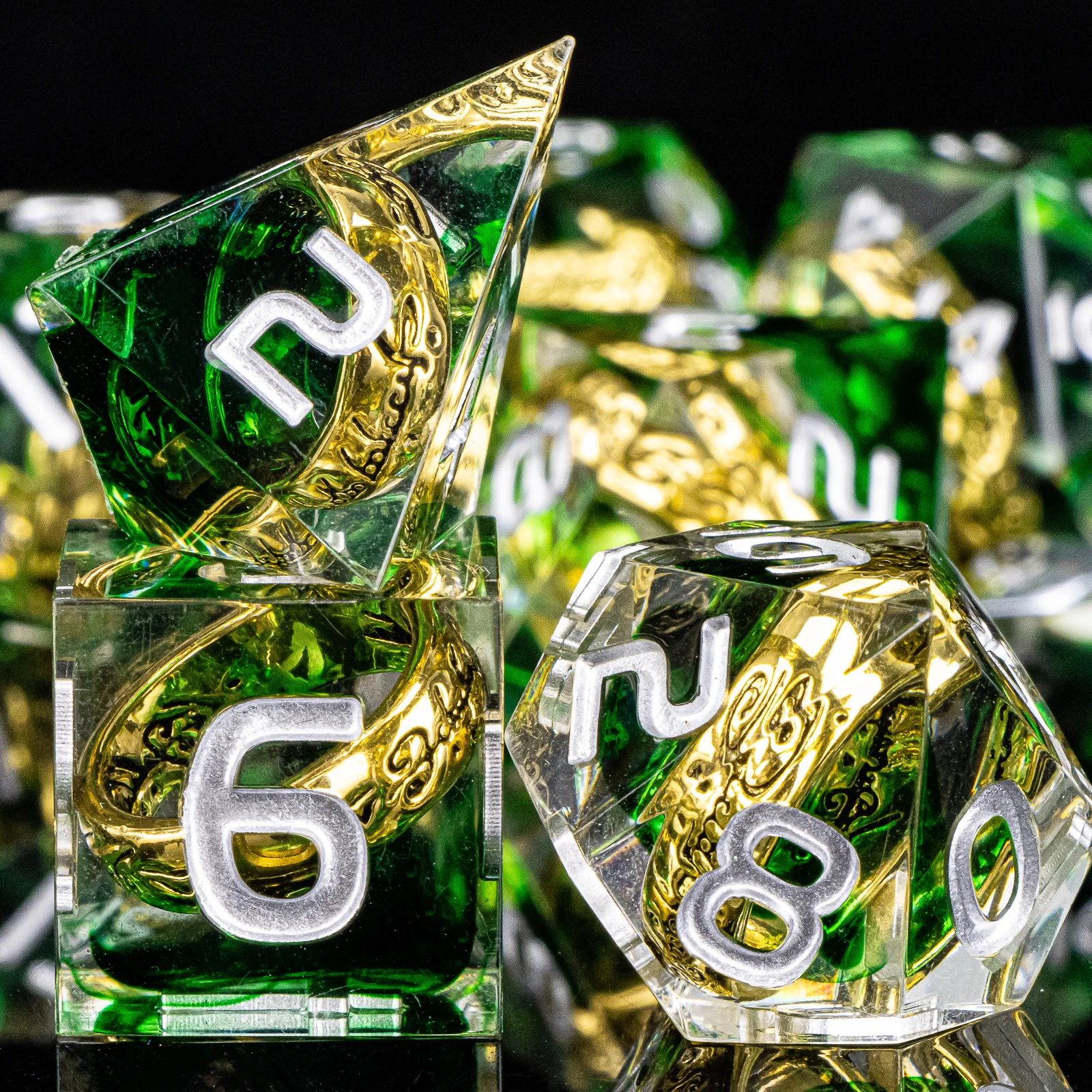 

Набор кольцевых кубиков из смолы - 7 шт. Уникальные кольцевые кубики из смолы для настольных игр, настольные развлечения | Аксессуары для спорта и развлечений