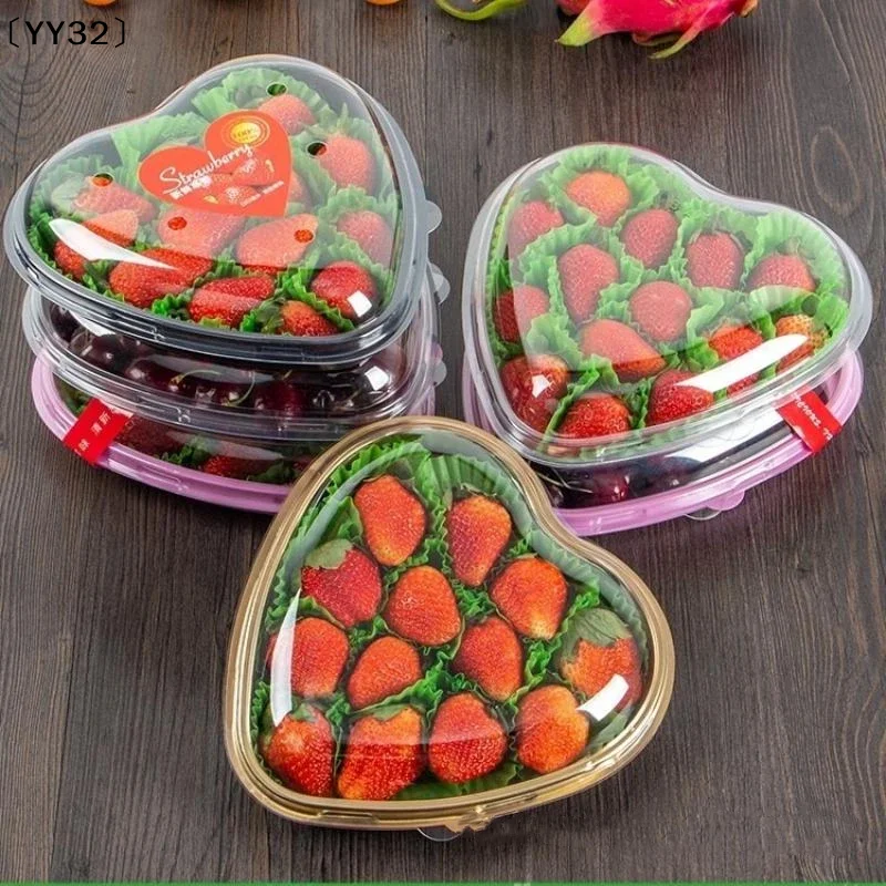10 Stück herzförmige Serviertabletts mit transparenten Deckeln, wiederverwendbare PET-Verpackungsboxen für Snacks, Sushi, Käse, Salate, Desserts〔YY32〕