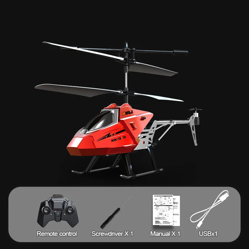 Remote controlled helicopter Fixed Height Helicopter Xk919 3-Channel 2.4g Toy Children Boy Surprise Birthday Gift,Red/Gold/Green