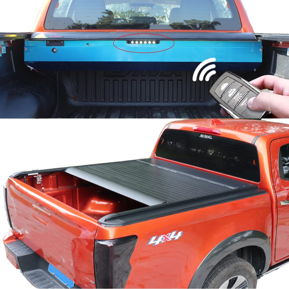 

Factory Wholesale Aluminum Alloy Hard Tonneau Cover for Chevrolet Silverado 1500 Colorado Ford F150 Roll-up Electric Pickup