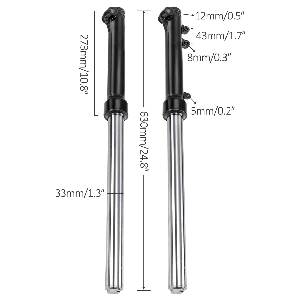 

TDPRO передняя вилка велосипеда для грязи, подвеска амортизатора 1,30 дюйма, 33 мм, поршень 25 дюймов, 630 мм, длина для питбайка, амортизаторы Thumpstar