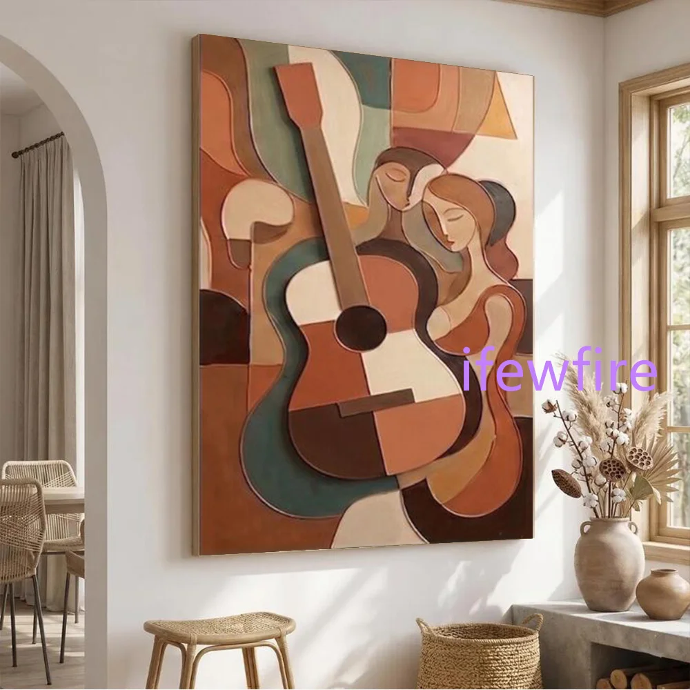 100% Handmade Abstract Oil Painting Top Thick Layer Knife Arts Canvas Mural Band Wall Art Picture for Living Room Decor Image