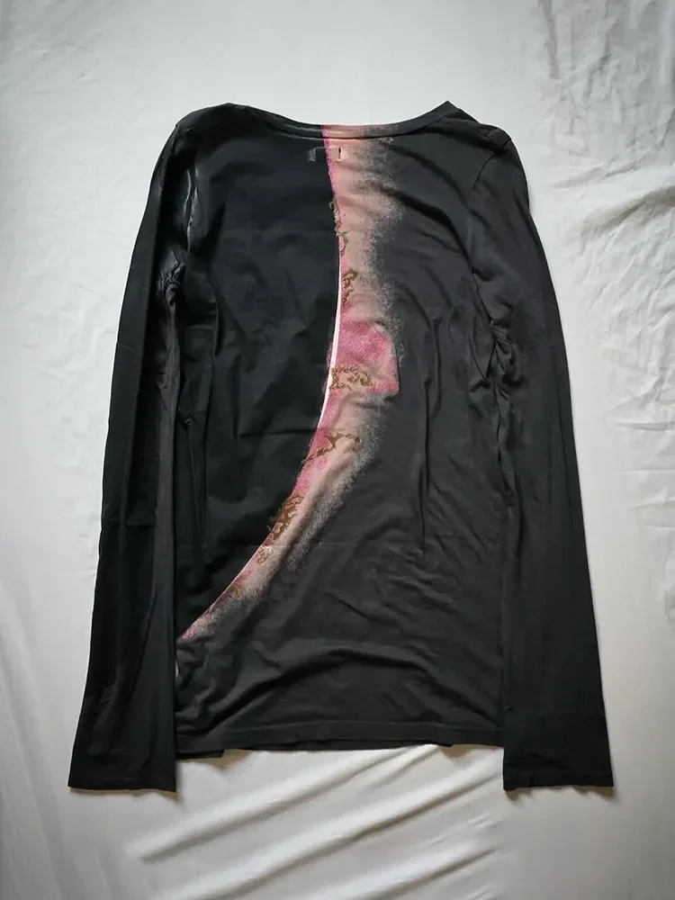LGB vision department rare pink scimitar gradual change BURNING printing, long sleeve T-shirt