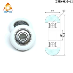 1 sztuk 8x32x12mm POM powlekane rolki BSR60832-12 OD 32 mm biały Cam koła i okrągłe nylonowe koła rowerowe 8*32*12 łożysko z tworzywa sztucznego