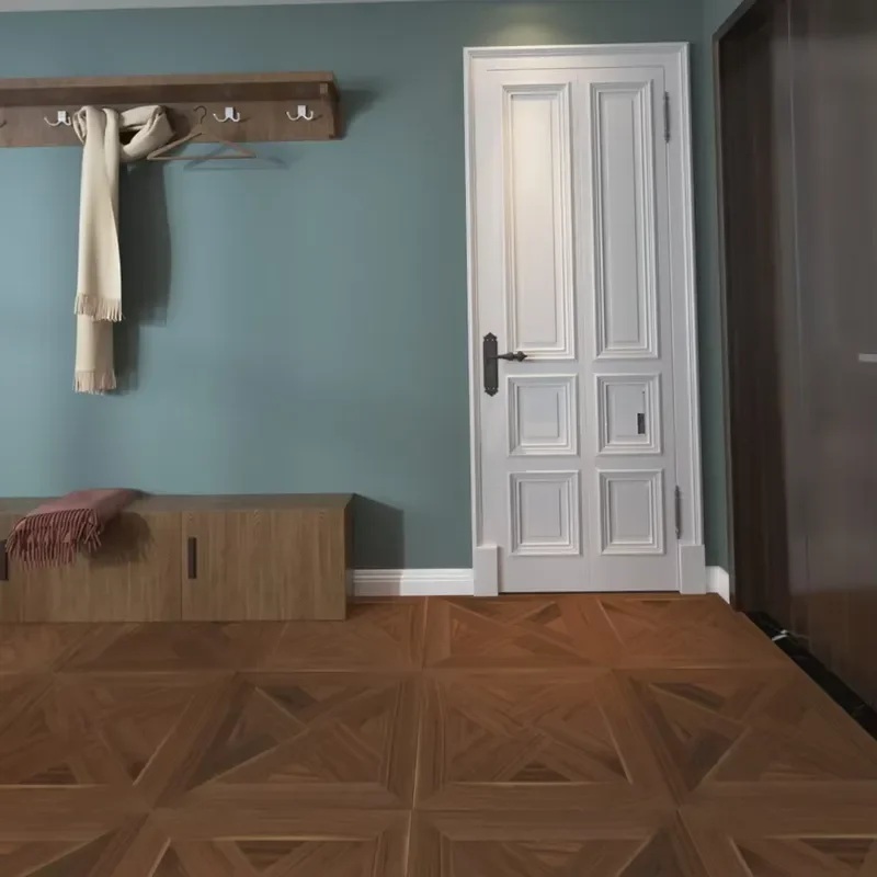 Factory Handmade Custom Solid Wood Veneer Oak Parquet Floor Style European Style Engineered Floor