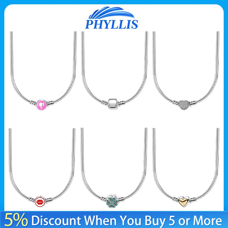

New Hot Selling 925 Love Lips Necklace 45-60cm Suitable for 925 Sterling Silver Charm Women Necklace DIY Jewelry Gift