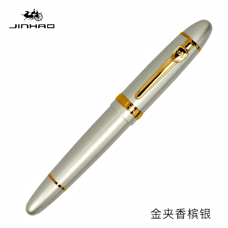 Imagem -04 - Jinhao 159 Caneta Tinteiro fm Cobre Placa Caligrafia Redonda Florescer Corpo Papelaria Material Escolar de Escritório Canetas para Escrever