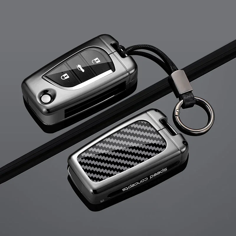 2/3/ 4 Button Alloy Car Remote Flip Key Case Cover Shell Fob for Toyota Carola Hilux Corolla Avensis Prado Fortuner RAV4 CHR