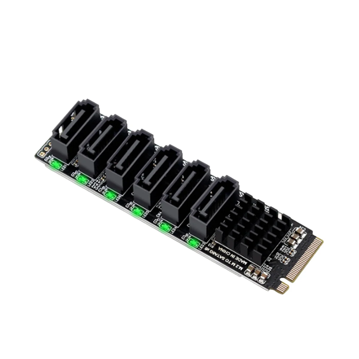 

M.2 MKEY PCI-E Riser Card M.2 NVME To SATA3.0 PCIE To SATA 6Gpbsx6-Port Expansion Card