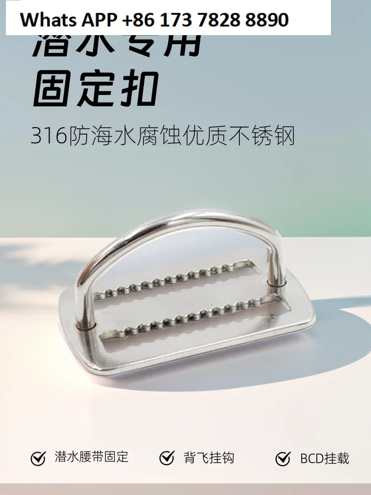 Diving belt D-ring back flying side hanging positioning buckle 316 stainless steel counterweight belt D-buckle day buckle buckle