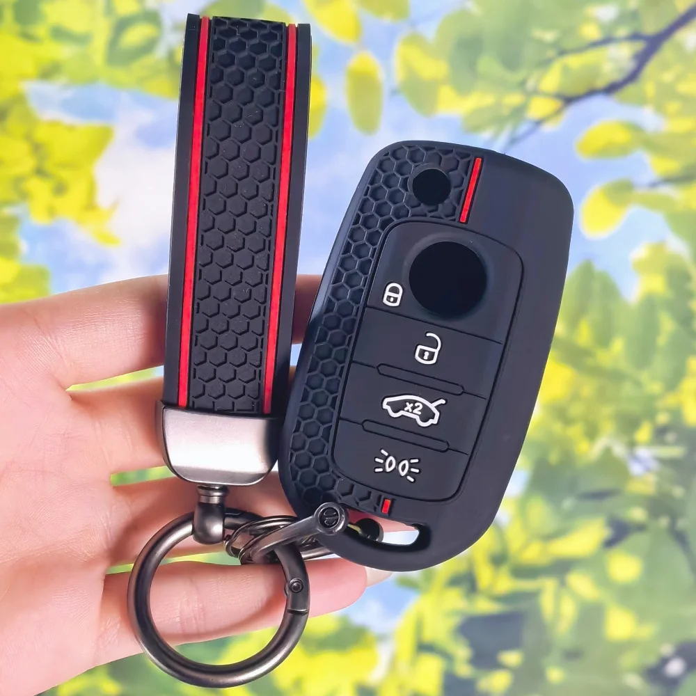 

Silicone Case Key Cover Car Key Holder Keychain for FIAT Tipo Toro Freedom 500X Doblo Argo Nuovo Grazie Remote Shell 4 Button