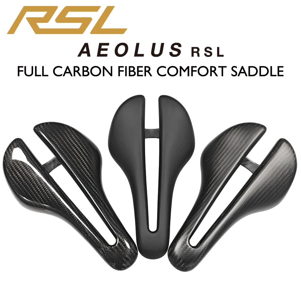 

AEOLUS RSL T800 Carbon Seat 3D Curved Hollow 145/250-155/250mm Gloss/Matte 3K Black for Gravel/Road Bikes Cycling