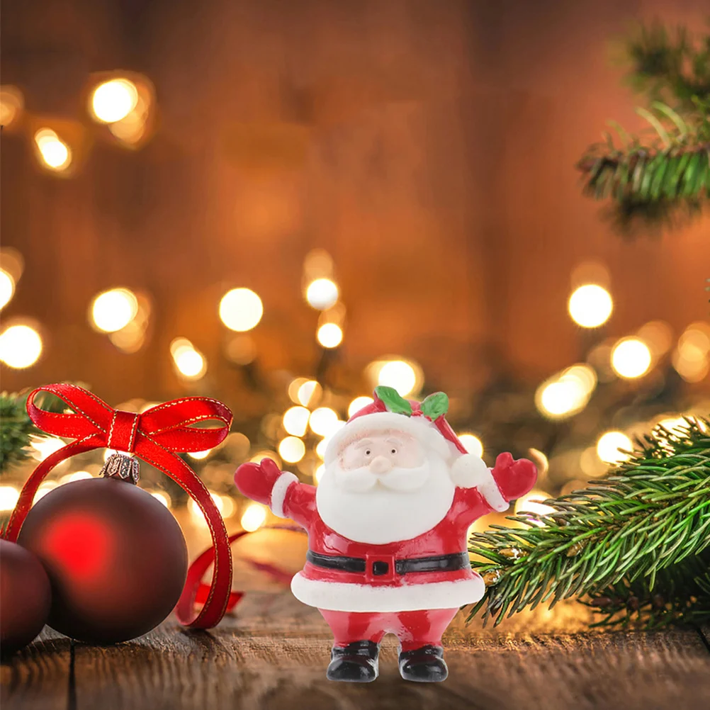 

20Pcs Mini Santa Resin Christmas Decorations Snowman Ornaments Suitable for DIY Crafts Xmas Desktop Display