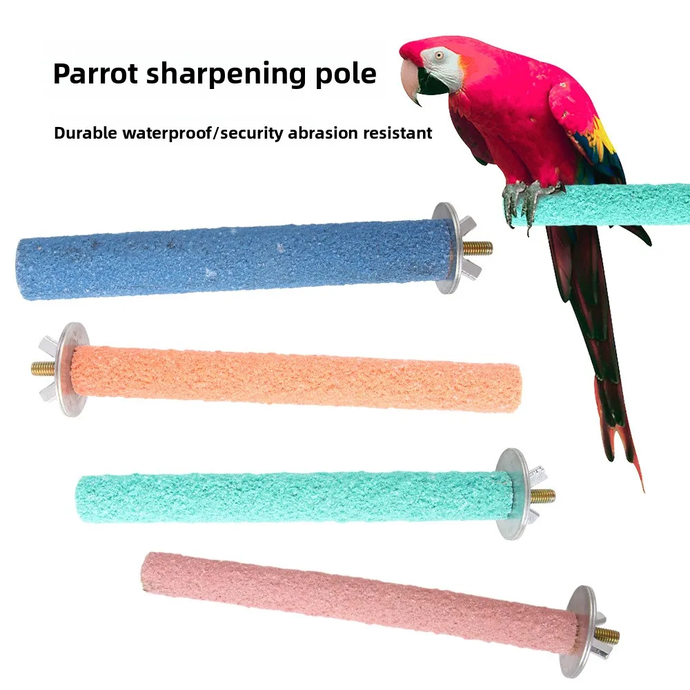

New 1PCS Pet Parrot Claw Sharpener Parrot Matte Station Rod Bird Cage Accessories Birds Station Armor Grinder Pet Toy Products