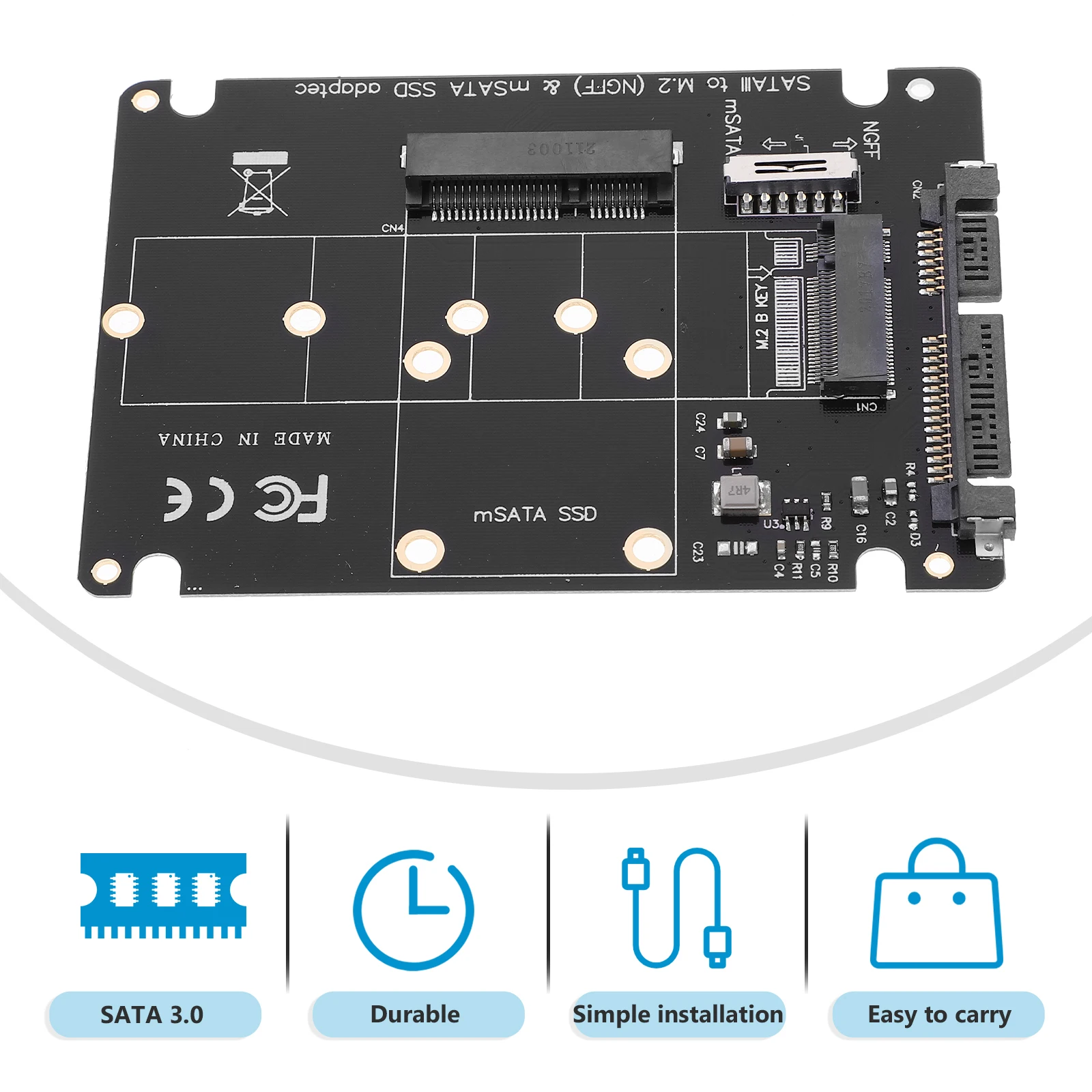 

3.0 To M.2 B-Key Msata Ssd Adapter Converter 6Gbps Hard Drive Expansion Play Computer Part For Laptop Desktop