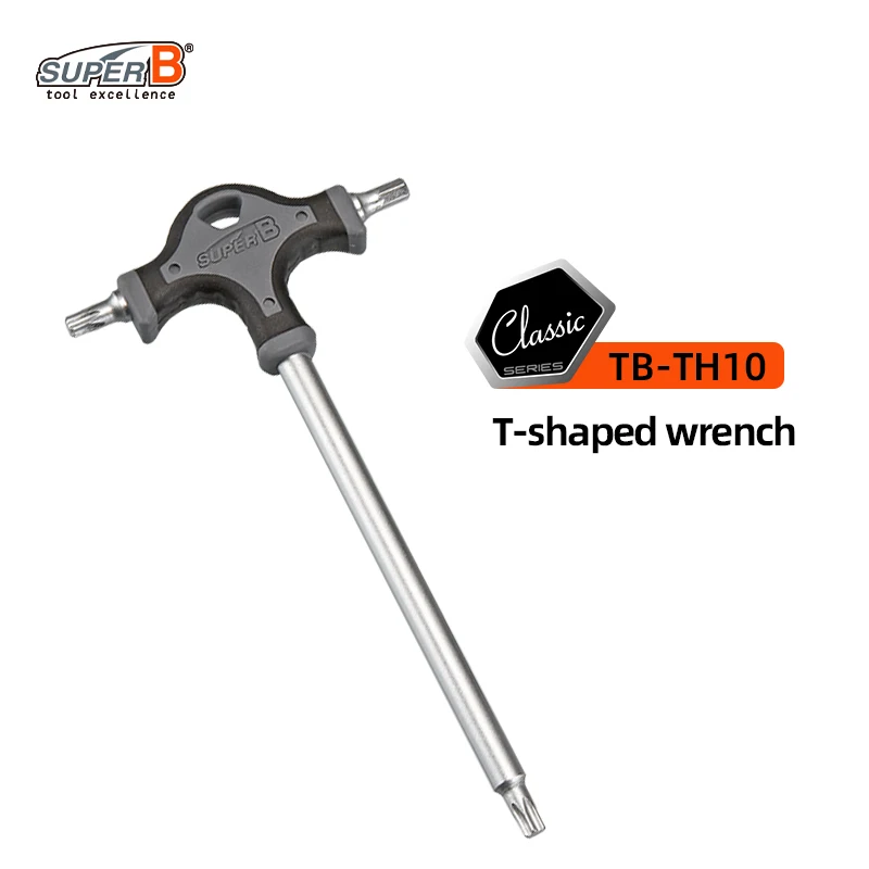 Super B Fietsreparatiegereedschap T-Vormige Moersleutel Kettingboring Moer Sleutel Torx 30 Hex 5Mm/Torx 40 Hex 6Mm Mtb Racefiets Crankset Moersleutel