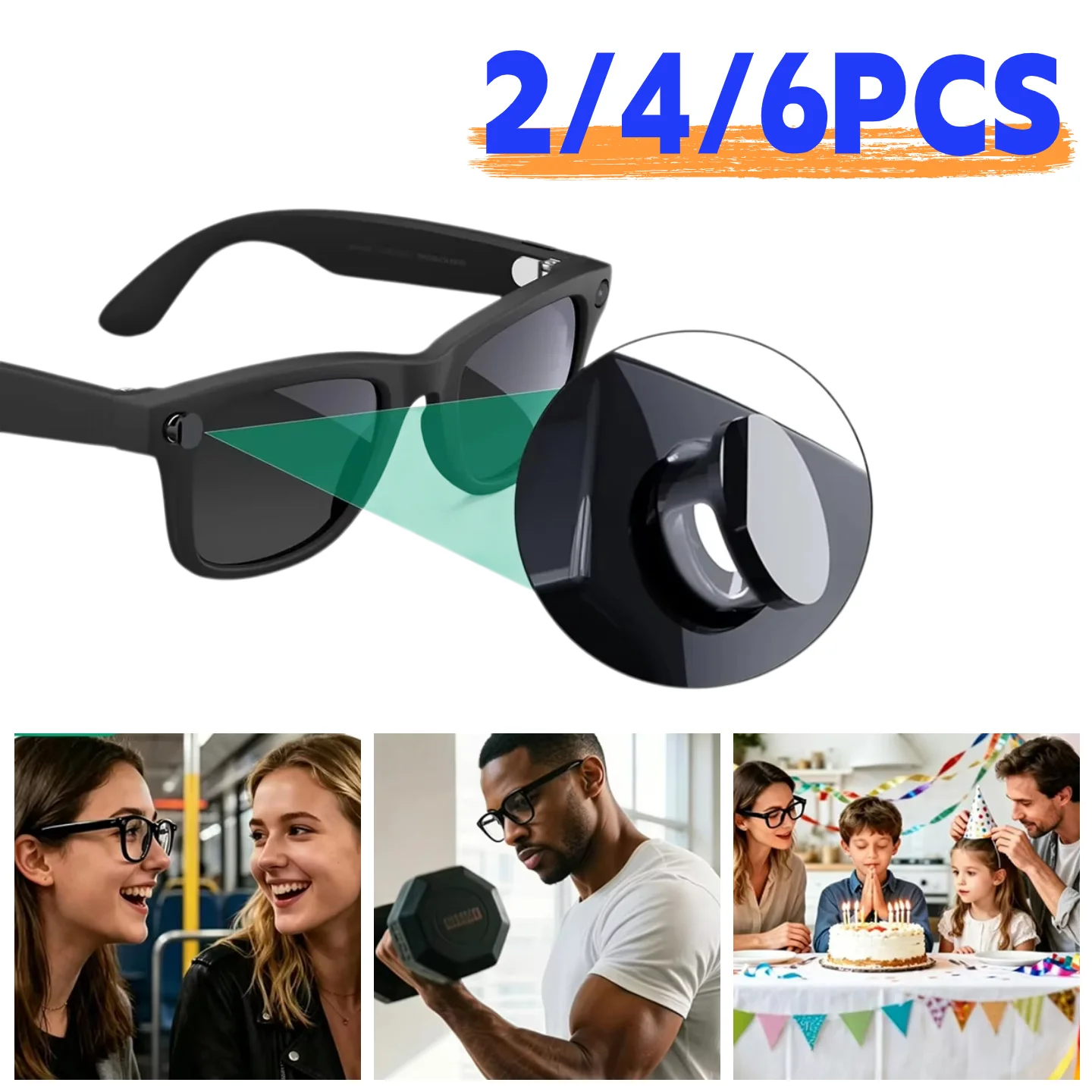 4/6Pcs LED Light Privacy Cover for Ray-Ban Meta Smart Glasses Rotating Camera Lens Shutter for Wayfarer/Skyler/Headliner Gen1&2