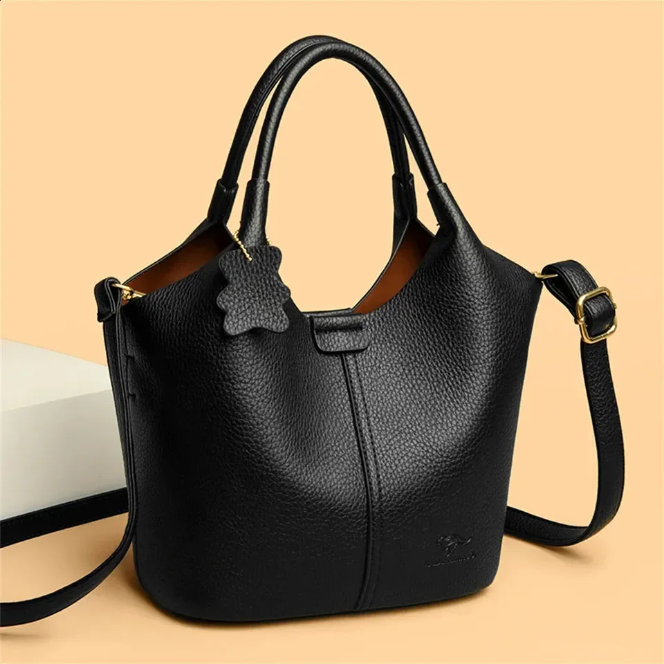 

Soft Leather Handbags for Women Vintage Shoulder Bag Ladies Large Capacity Bags Sac A Main 251209