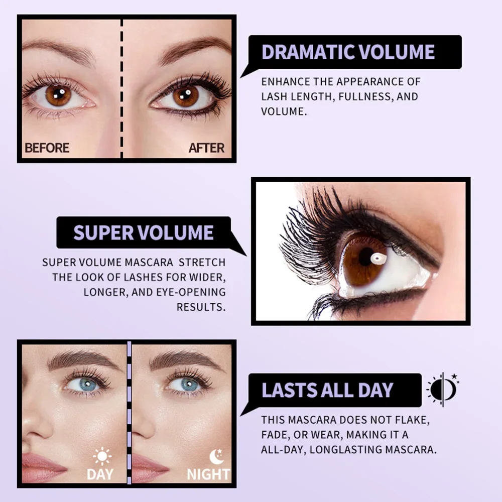 Cappuvini Mascara Natural Thick, Curling Long-Lasting Quick-Drying And Anti-Scratch Eyelashe BLack And Brown Mascara Tube