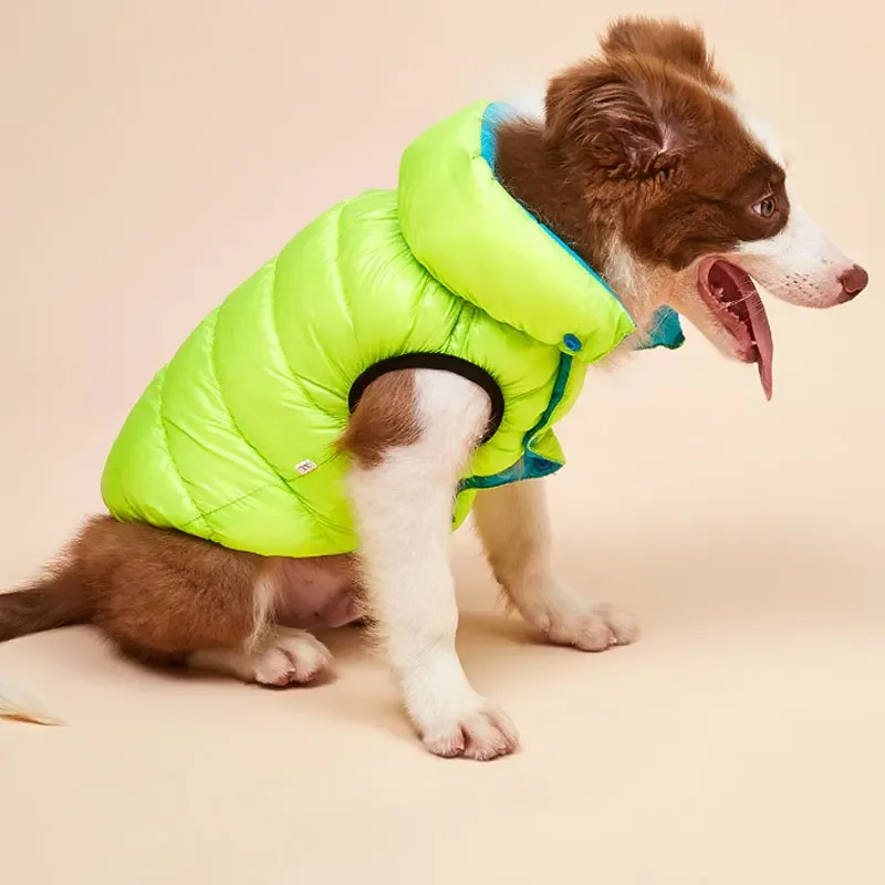 

Winter Warm Windproof Puffer Vest for Border Collie Large Puppy 3 Months Cold Weather Dog Coat Apparel