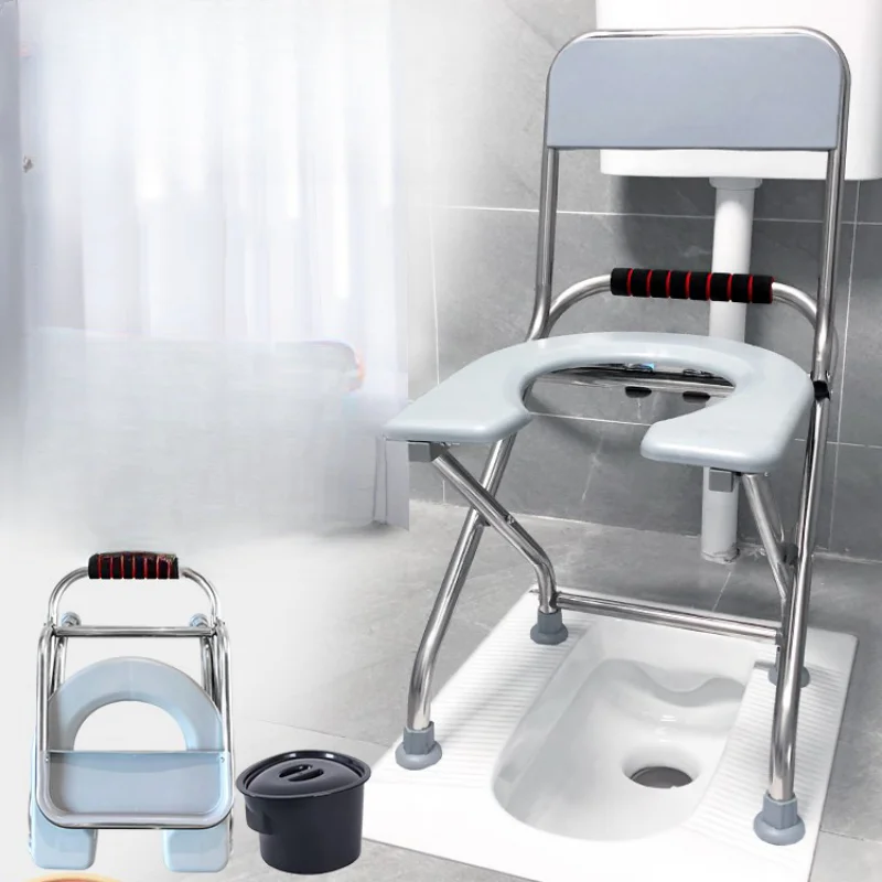 For Household squatting toilet with foldable toilet seat