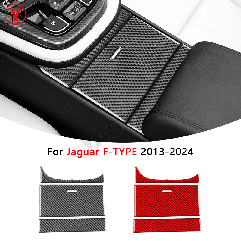 

Carbon Fiber For Jaguar F-Type 2013-2024 Gear Shift Panel Storage Box Cover Trim Car Interior Decoration Accessories Sticker