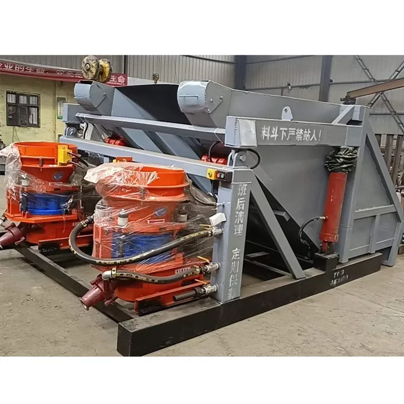 Slope protection cement one-to-one concrete shotting unit, automatic feeding and hoisting shotting truck, hydraulic dry