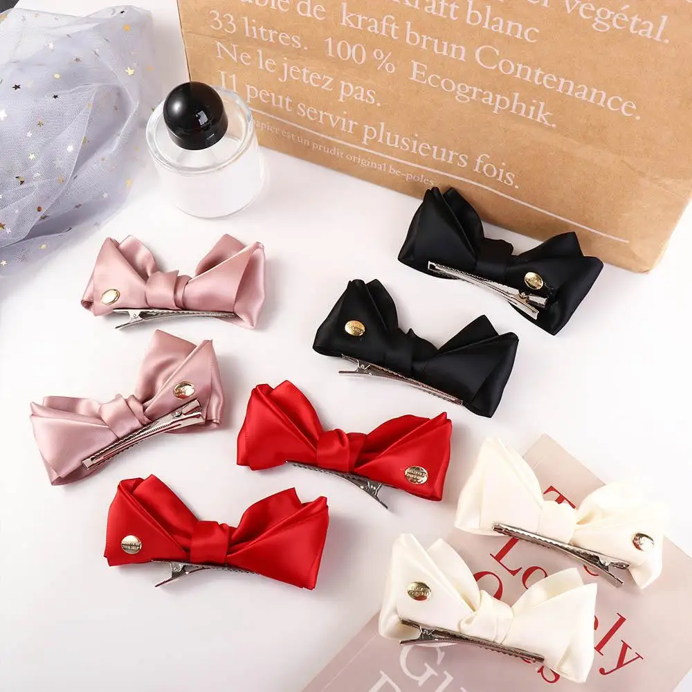 Barrettes Bangs Clip Gifts Satin For Girl Side Clip Female Barrettes Bowknot Hair Clip Hair Accessories Korean Style Hairpin