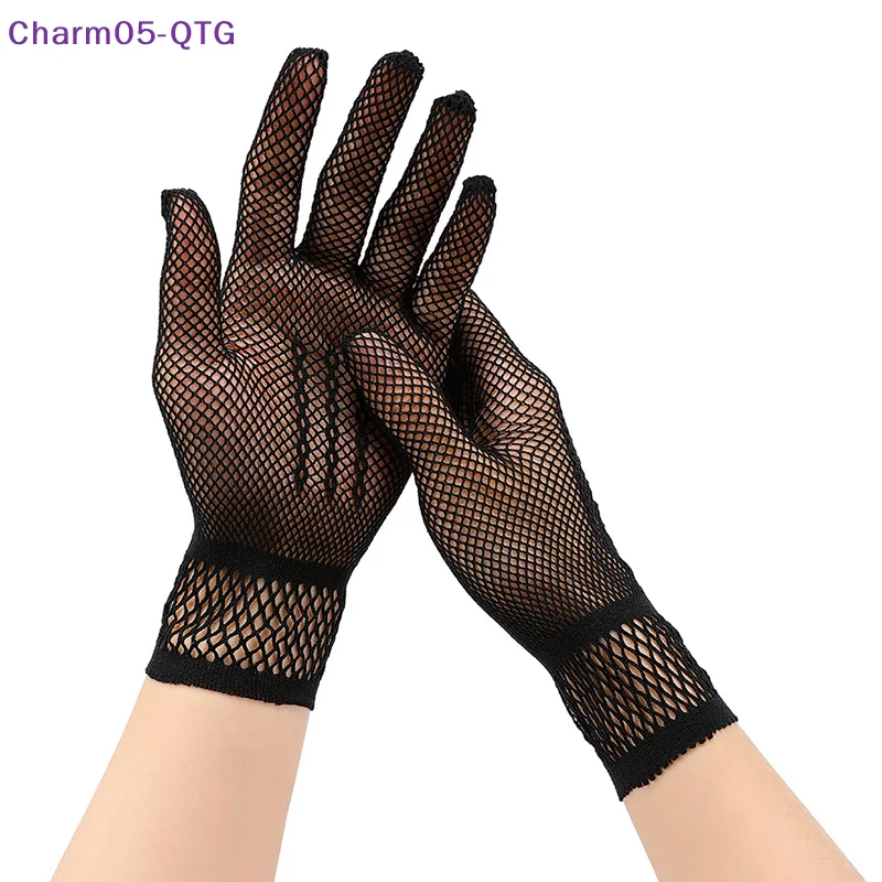 

Горячая новинка! 1 пара модных женских перчаток из сетки-фатина, элегантные кружевные перчатки для женщин и девушек, черные и белые, хит продаж