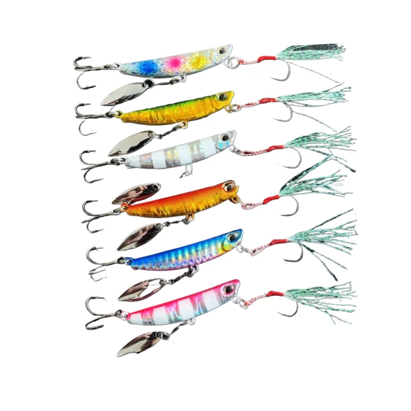 1pcs Long-Cast Metal Spinnerbait for Mackerel Saltwater and Freshwater Lures  Modified Spinning Spinnerbait with Triple Hook
