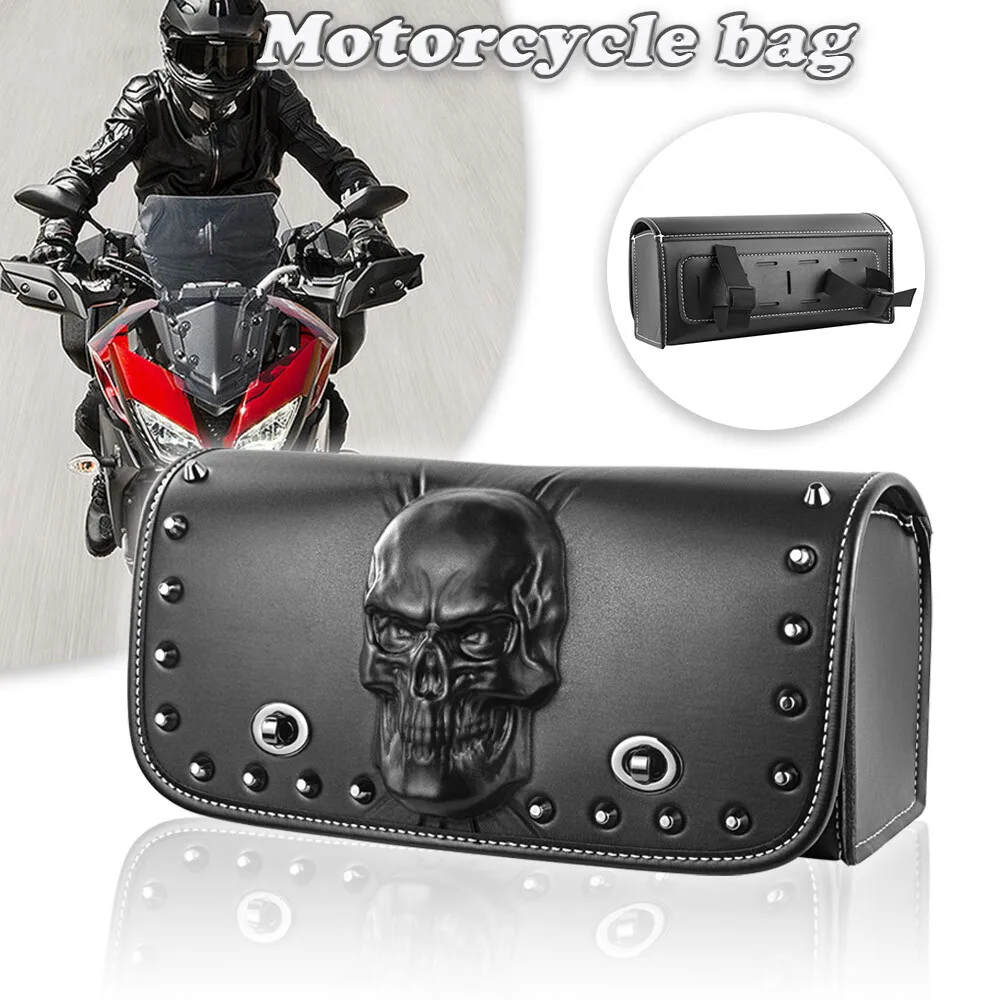 

Handlebar Saddle Bag Black Expandable Fit For Harley Dyna Switchback