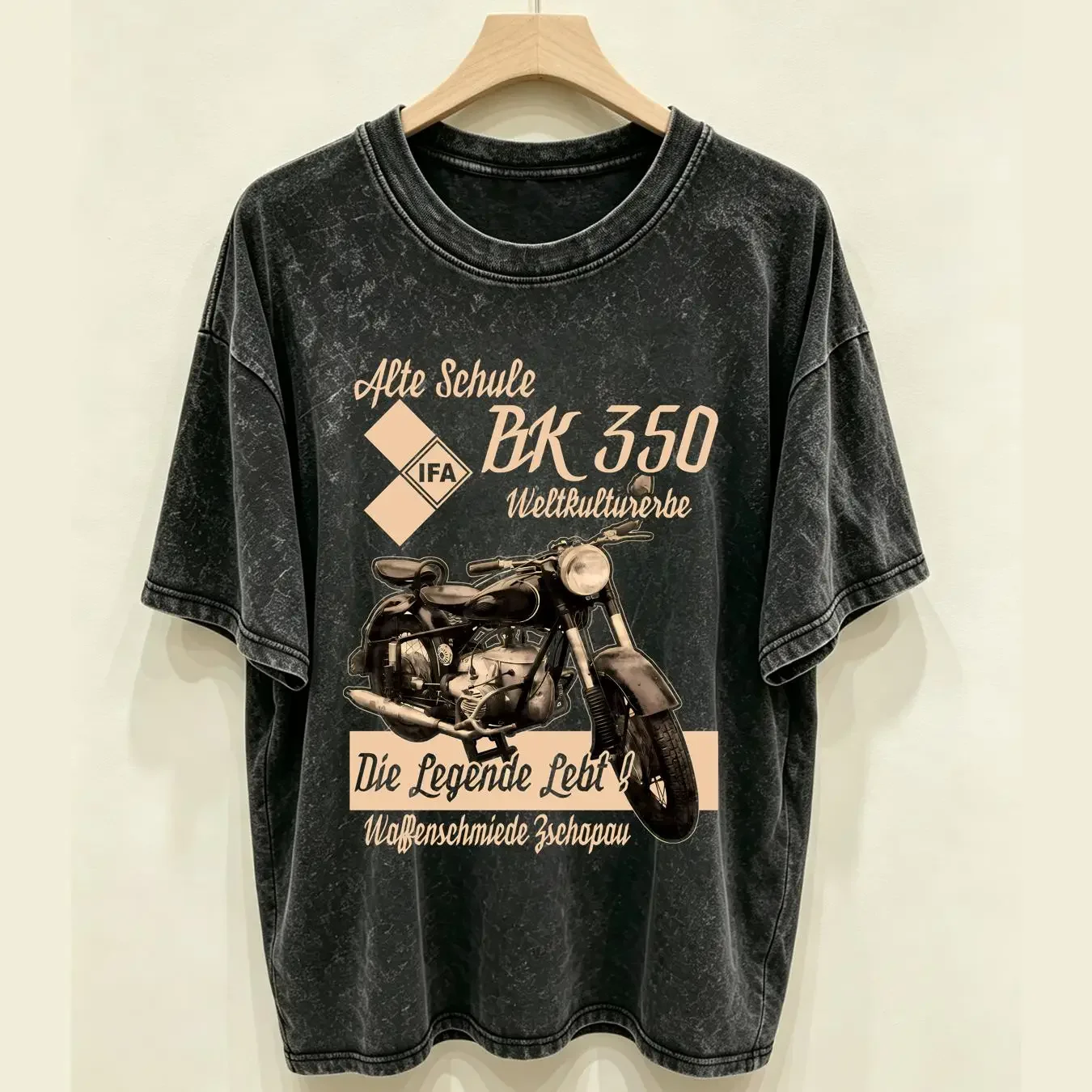 washed T Shirt IFA BK 350 Zschopau OLIV cult S50 GDR EASTKULT VEB motorcycle Simson vintage Washed Soft Unisex streetwear