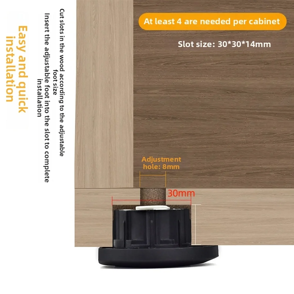 1/4pcs Adjustable Cabinet Feet Heavy Duty Load Furniture Legs Heavy Duty Cabinet Leg Cupboard Foot Furniture Leveling