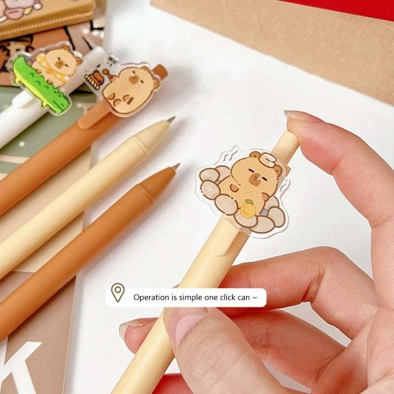 

10 шт., гелевая ручка с рисунком, наконечник 0,5 мм, гладкая для письма, многоразовая гелевая ручка для детей, подарок на день