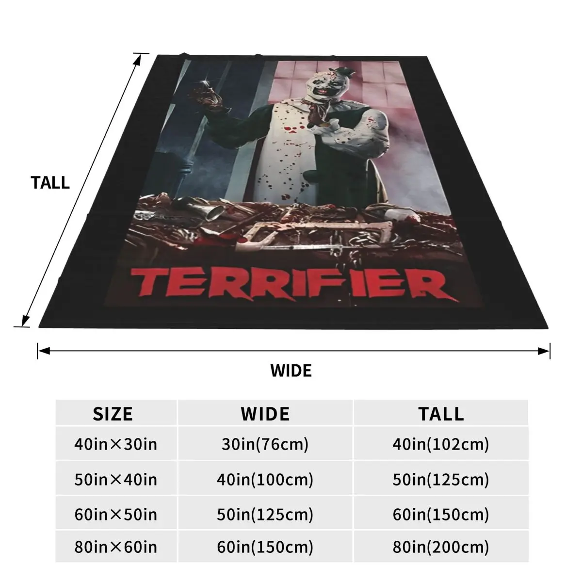 The Terrifier Art The Clown Blanket Quality Super Soft Throw Blanket Winter Airplane Travel Bedroom Print Bedspread