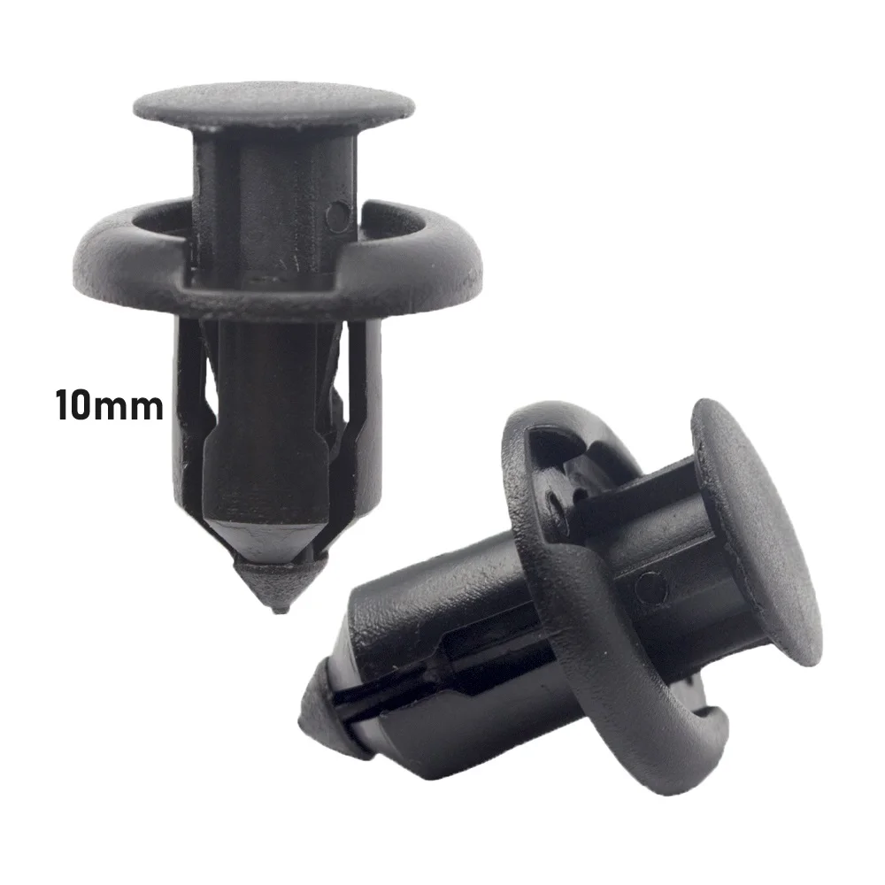 20Pcs 10mm Hole Auto Fastener Bumper Fender Rivet Trim Black Plastic Engine Cover Retainer Clips for Honda Accord CRV Civic