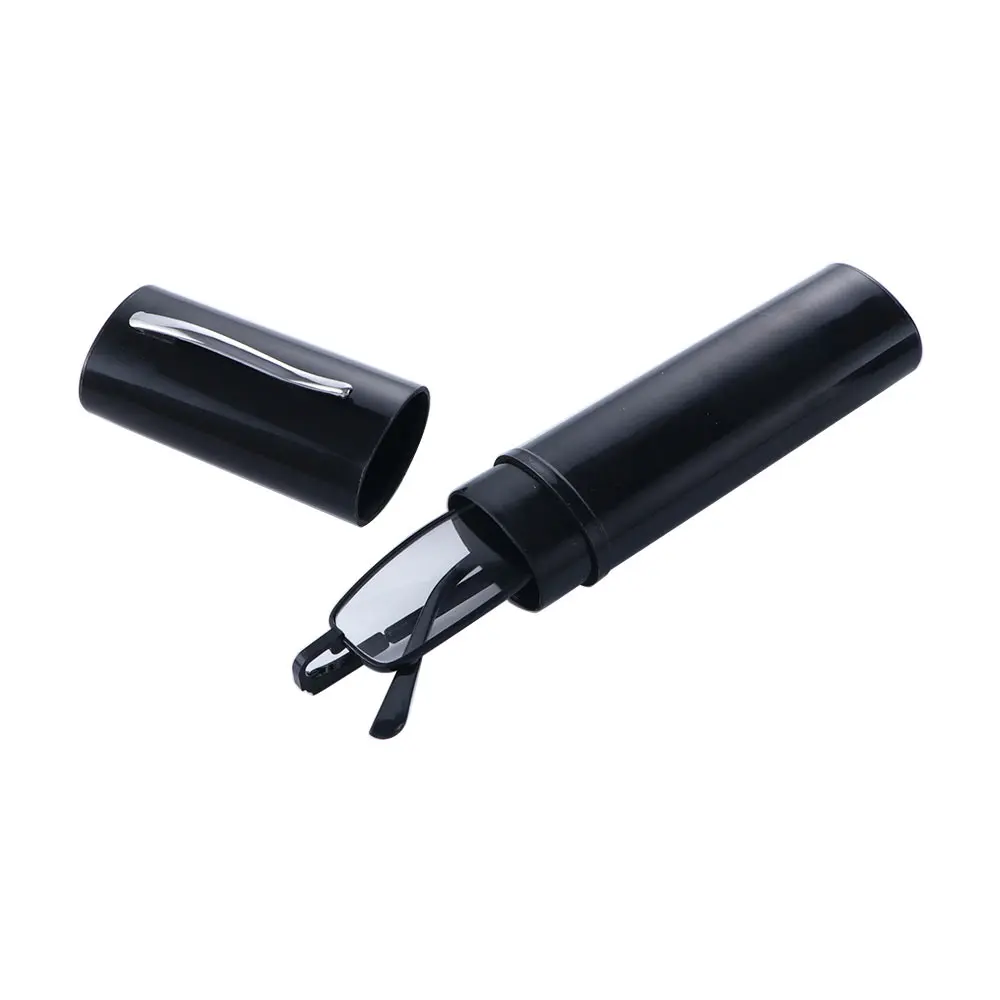 

Pen Tube Case Office Metal Frame Spectacles Anti Blue Light Glass Full Frame Eyeglasses Mini Hyperopia Eyewear Reading Glasses