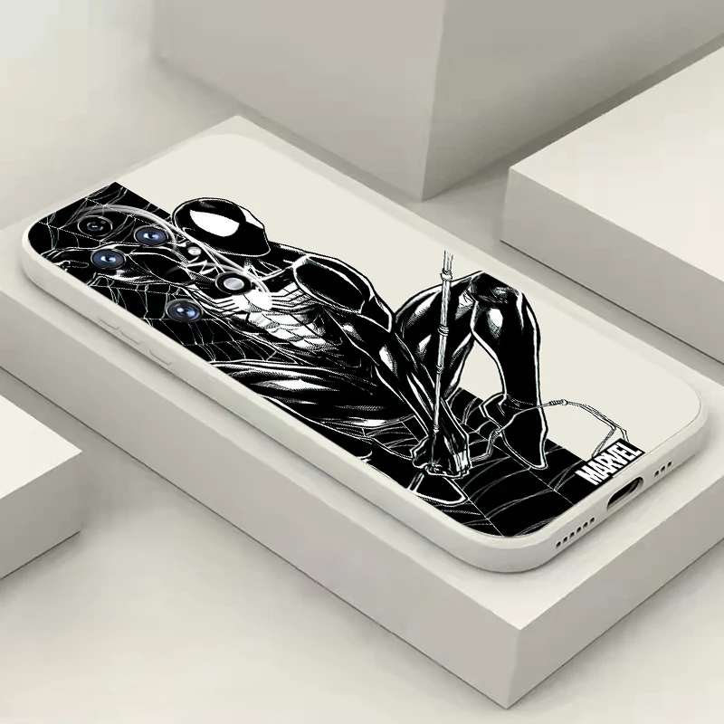 حافظة سيليكون سائلة لينة لهواوي ، فينوم ، سبايدر مان ، أعجوبة ، p50 ، p50e ، p40 ، p30 ، p20 pro lite ، p smarty ، z s