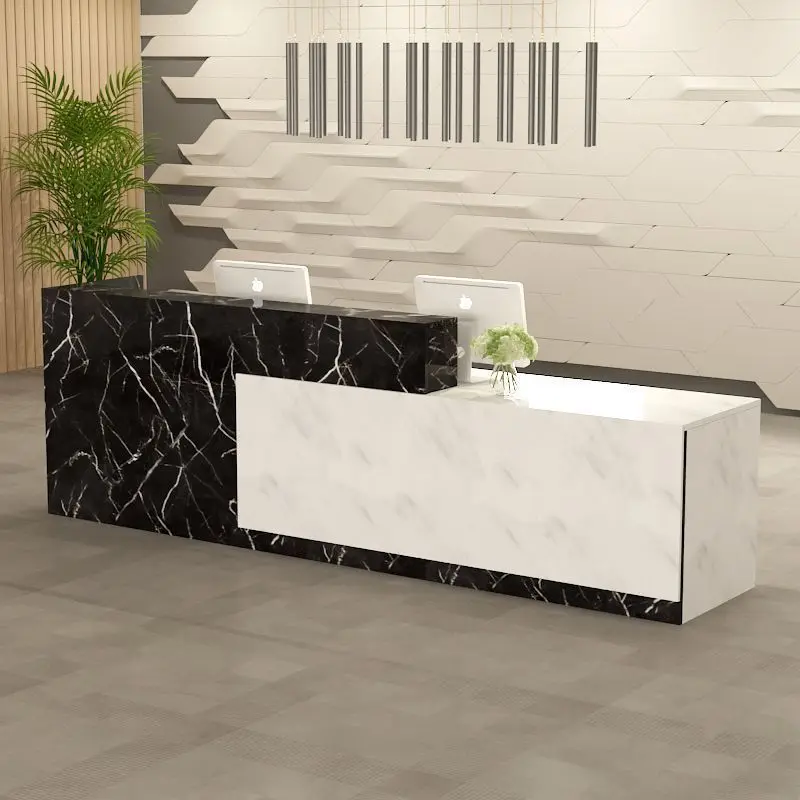 OEM Solid Surface Commercial Reception Desk-Modern Design Customizable Durable Design Direct Clean Design Factory Price