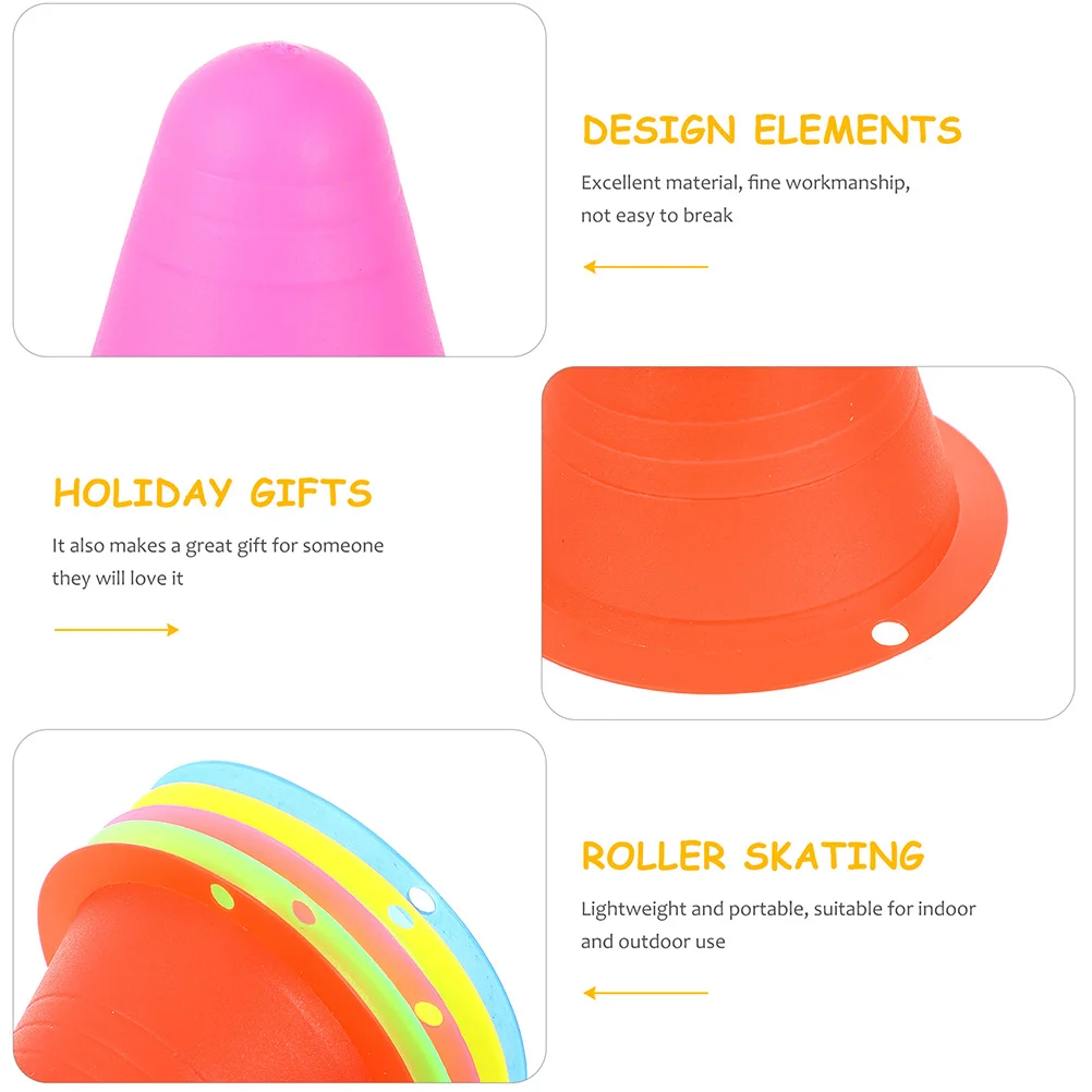 

30pcs Roller Skating Training Cones Small Stackable Pe Markers For Soccer Football Agility Sports Bright Durable Lightweight
