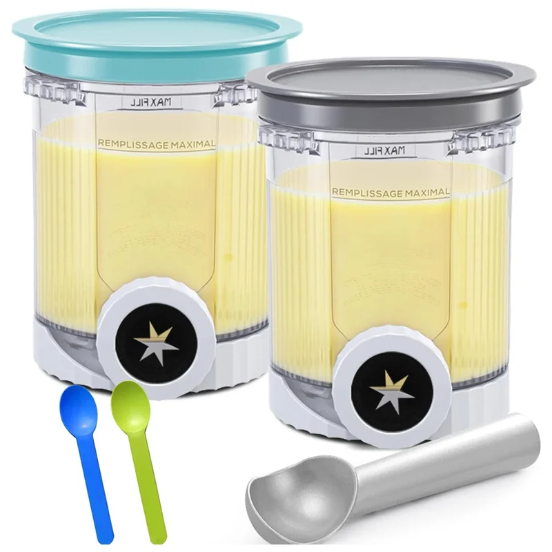 【ELATED】Para pintas y tapas de creami para la serie Ninja Swirl NC700, recipientes para helado cremoso, tazas, tarros, bañeras, botes, bote para batidos