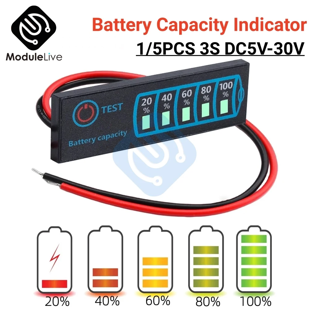 Indicatore del livello della batteria 3S 18650 batteria al litio ternaria litio ferro fosfato misuratore del Tester del Display della capacità della