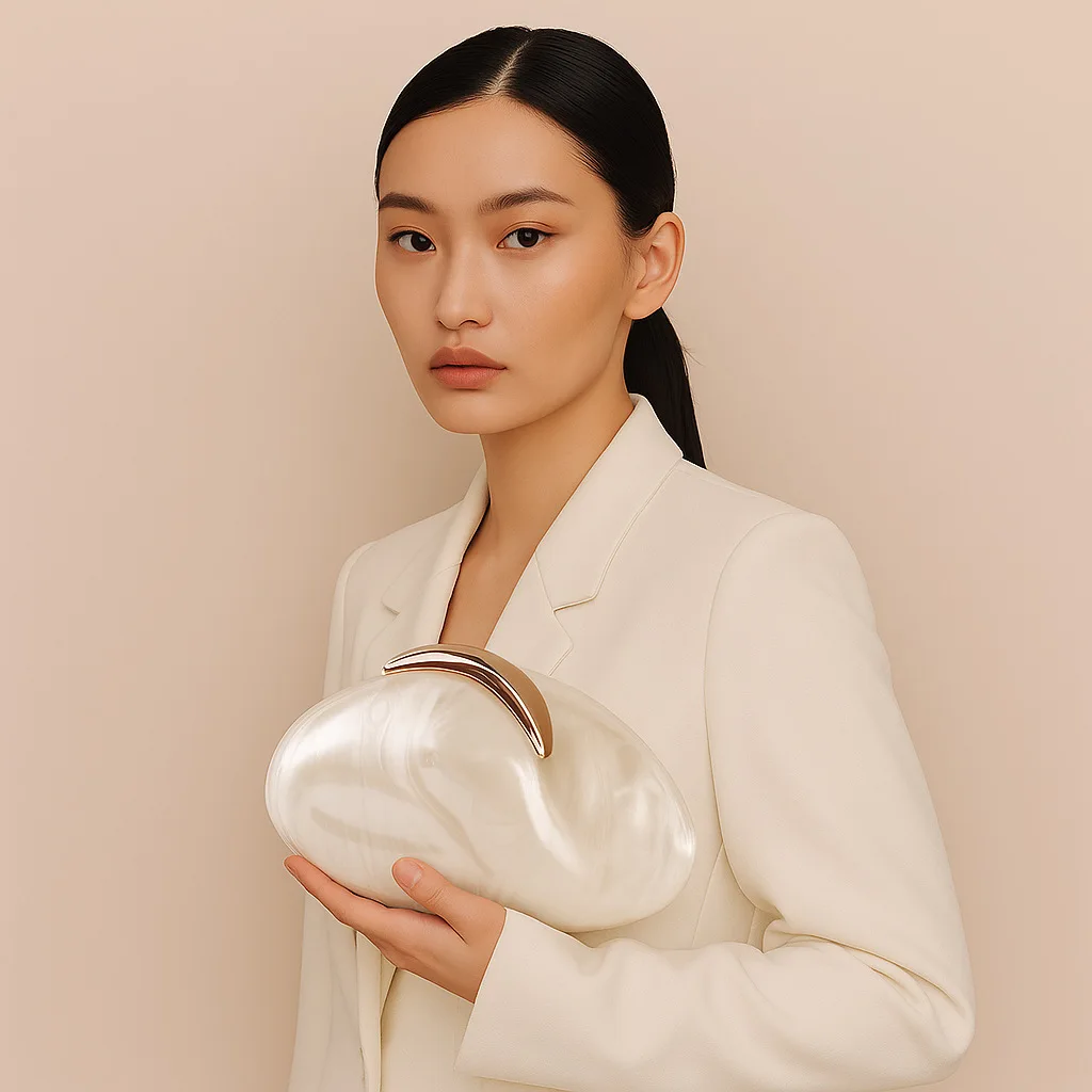 Oval Shell Bag Acrylic Fashion Crossbody Shoulder European and American Acrylic Dinner Bag Women's Handbag