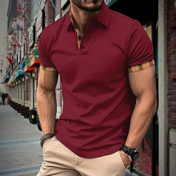 S~3XL 2024 New brand men Polos casual short-sleeved polo shirt Fashion lapel zipper shirt men's breathable polo shirt