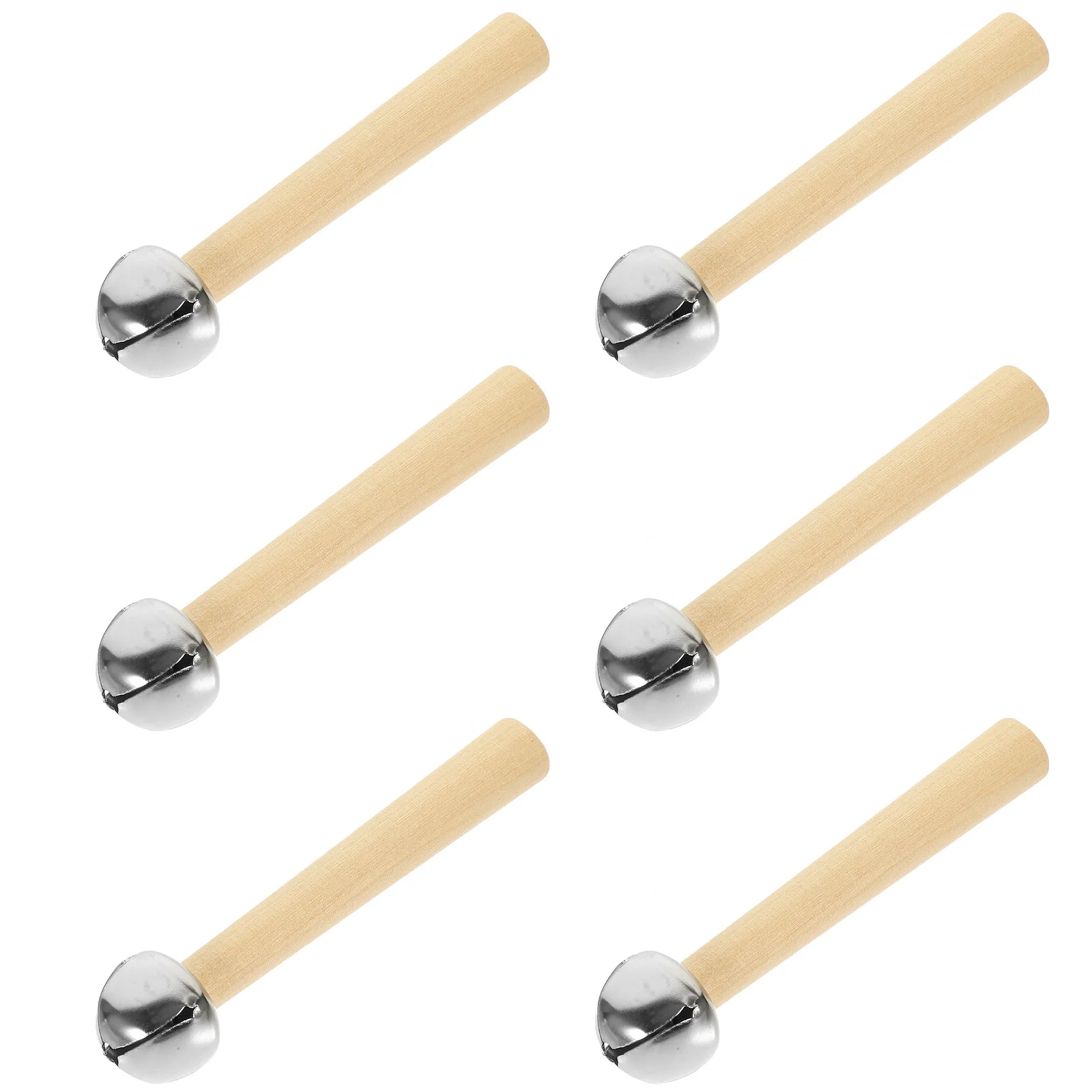 

6Pcs Baby Hand Rattles Wooden Shakers Early Education Music Instruments Music Teaching Aids for Kids Baby Rattles
