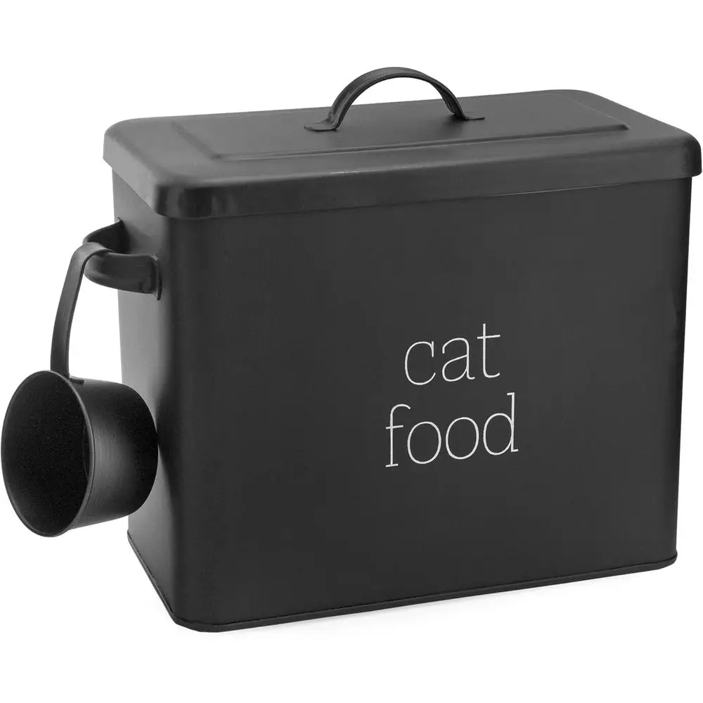 

Enamel Rustic Cat Food Bin with Scoop